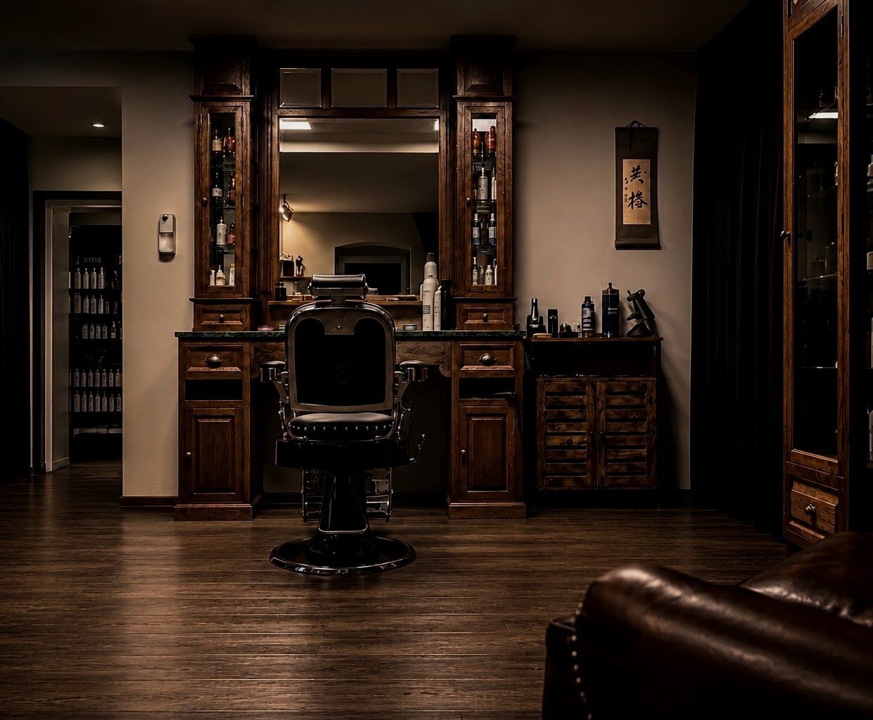 Frontaler Barber-Stuhl im ANSATSU Atelier